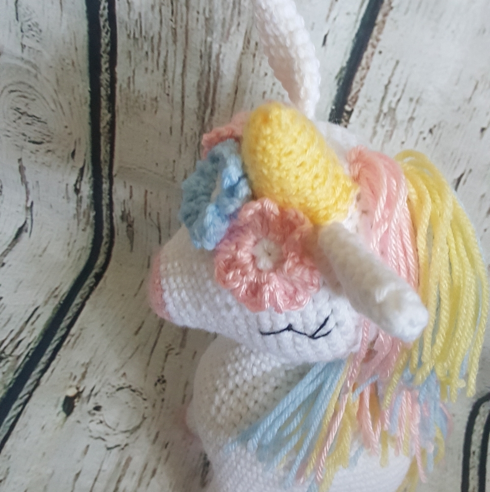 Crochet White Unicorn Amigurumi/Doll - Picture 8 of 8